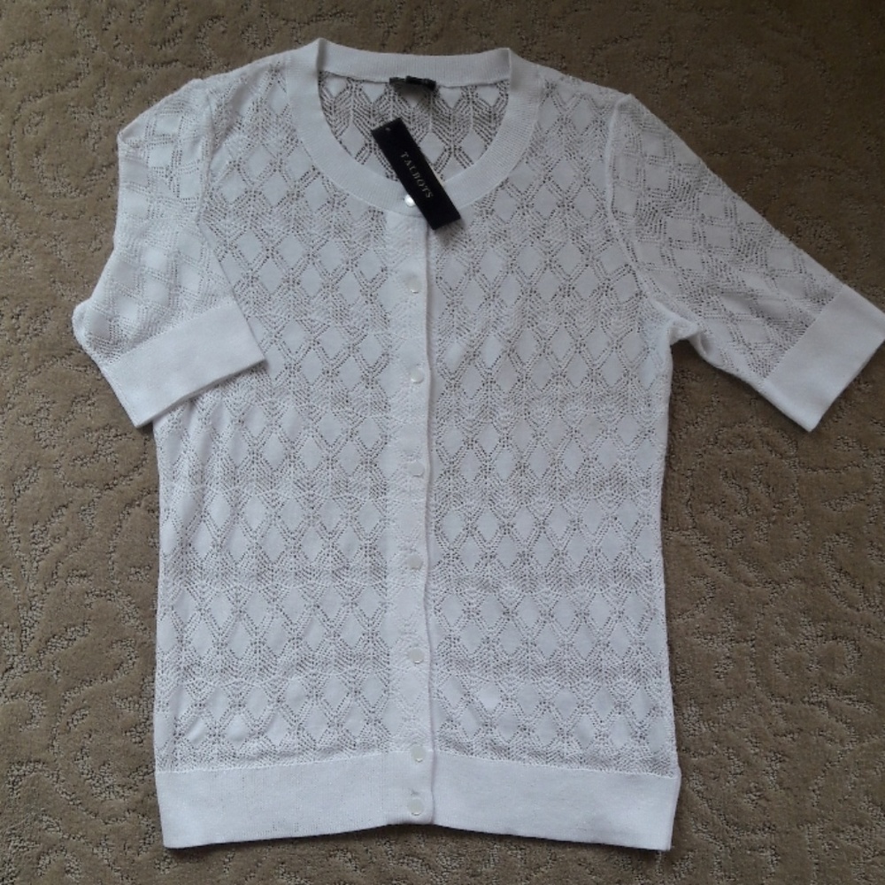 Talbots White Eyelet Cardigan - Still Has Tags
